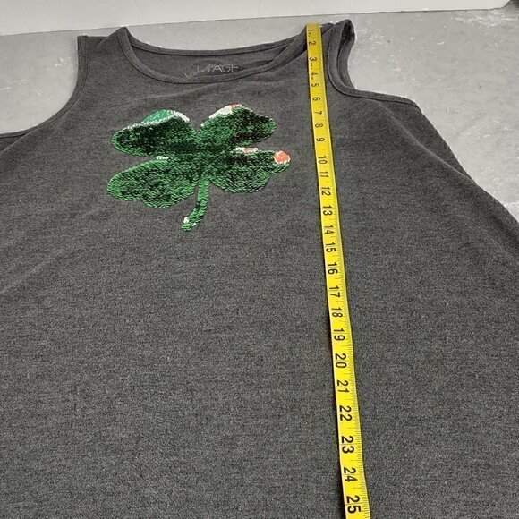 L.O.L. Vintage Clover Sequin Gray Tank Top Size XL - Picture 12 of 14